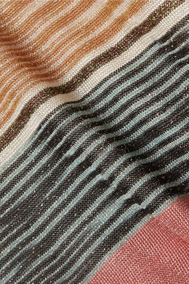 Missoni Metallic Striped Crochet-knit Tunic - Beige