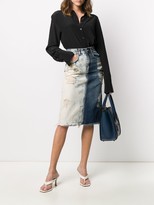 Thumbnail for your product : Givenchy Two-Tone Ripped Denim Skirt