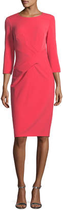 St. John Jewel-Neck Stretch-Crepe Dress