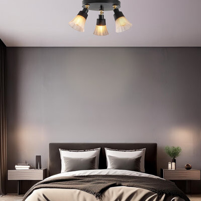 Red Barrel Studio 3 Lights Wooden Base Spotlight Flush Mount With Glass Cap