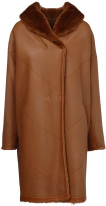 Liska Reversible Fur Long Coat W/ Hood