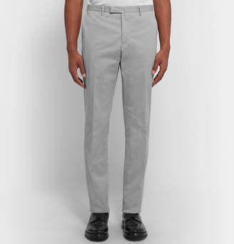 Boglioli Light-Grey Slim-Fit Stretch-Cotton Twill Suit Trousers
