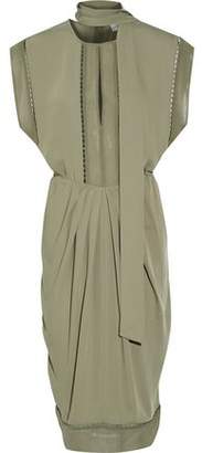 Zimmermann Open Knit-Trimmed Pleated Georgette Dress