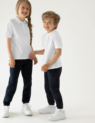 Marks and Spencer 5pk Unisex Pure Cotton School Polo Shirts (2-18 Yrs)