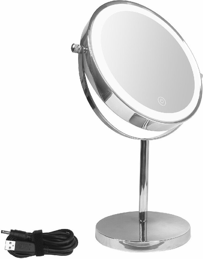 CoolArea Makeup Mirror with Lights, 360Â° Swivel 1/10x Magnifying