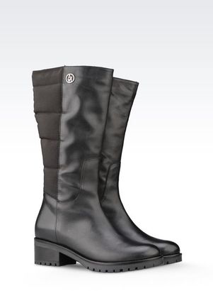 Armani Jeans Boot In Nylon And Leather