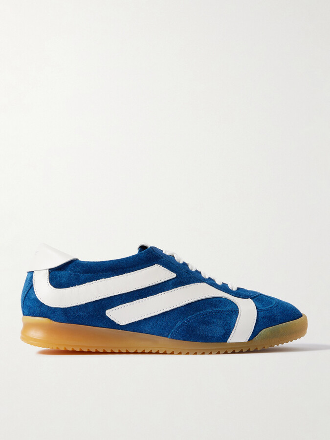 Proenza Schouler - Track Leather-trimmed Suede Sneakers - Blue