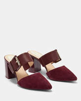 Thumbnail for your product : Ted Baker IPIXNA Suede block heel mules