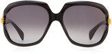 Thumbnail for your product : Alexander McQueen Gold Skull Square Sunglasses, Black/Gold