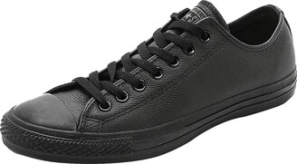 converse black leather shoes