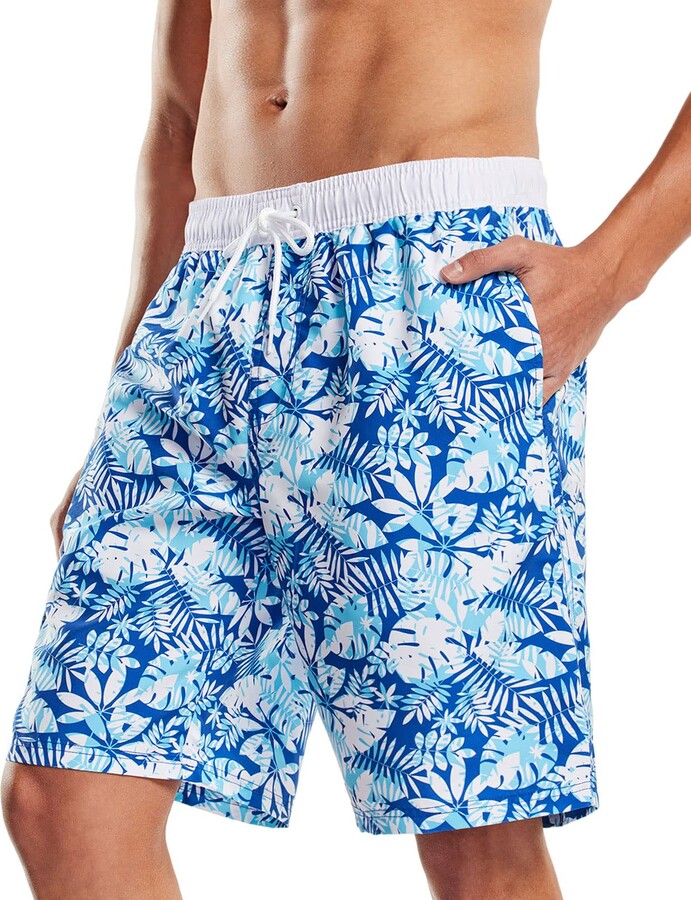 Quick Dry Beach Swimming Board Shorts Bathing Suits with Inner Mesh Lining and Pockets TSLA Mens Swim Trunks 