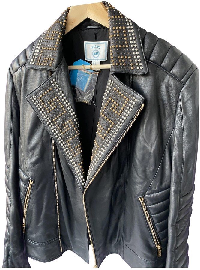 Versace Leather Jacket Mens | Shop the world's largest collection of  fashion | ShopStyle UK