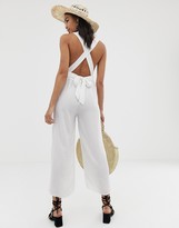 Thumbnail for your product : Fashion Union fiesta white beach jumpsuit in white