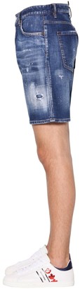 DSQUARED2 36cm Boxer Fit Cotton Denim Shorts