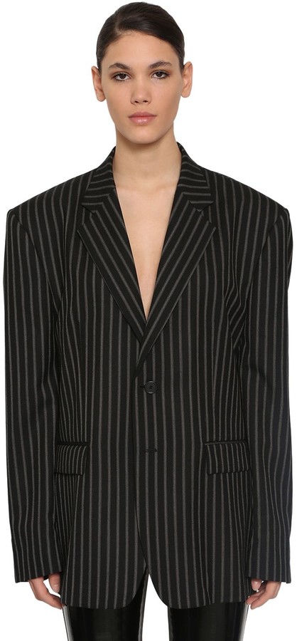 Maison Margiela Striped Wool Jacket - ShopStyle Blazers