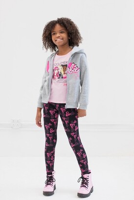 Barbie Little Girls Zip Up Fleece Hoodie Graphic T-Shirt and Leggings 3  Piece Outfit Set - ShopStyle