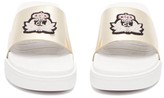 Thumbnail for your product : Christian Louboutin Beau Donna Crest-embellished Flatform Slides - Silver Multi