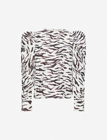 Thumbnail for your product : REJINA PYO Roberta tiger-print cotton-poplin top