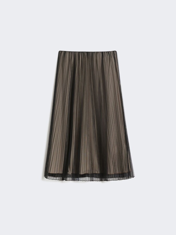Max Mara Plissé-pleated tulle skirt