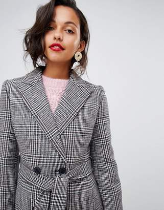 Whistles Penelope belted check coat