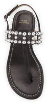 Thumbnail for your product : Stuart Weitzman Taxi Studded T-Strap Flat Sandals