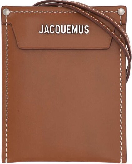 Jacquemus Logo Lettering Neck Strapped Wallet in Brown for Men