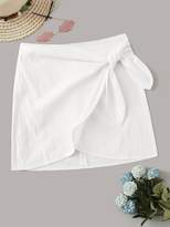 Thumbnail for your product : Shein Plus Knot Front Zip Back Skirt