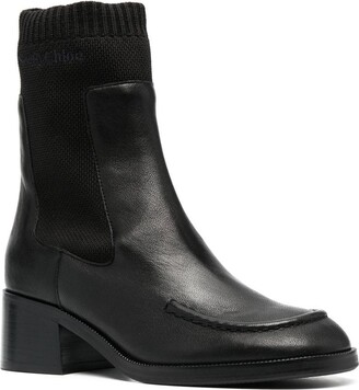 See by Chloe Round-Toe Mid-Heel Ankle Boots