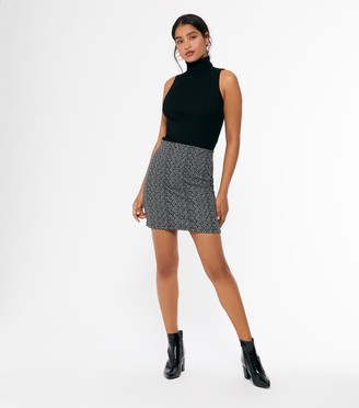 New Look Jacquard Spot Mini Tube Skirt