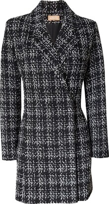 Dress - Wool tweed, black, navy blue, purple & white — Fashion