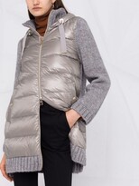 Thumbnail for your product : Herno Contrast-Panel Hooded Down Coat
