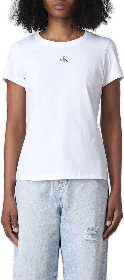 Calvin Klein Women's White T-shirts | ShopStyle