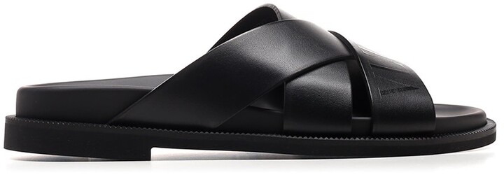 Valentino Logo Embossed Sandals - ShopStyle
