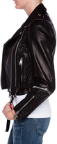 Thumbnail for your product : R 13 Cropped Classic Leather Moto Jacket