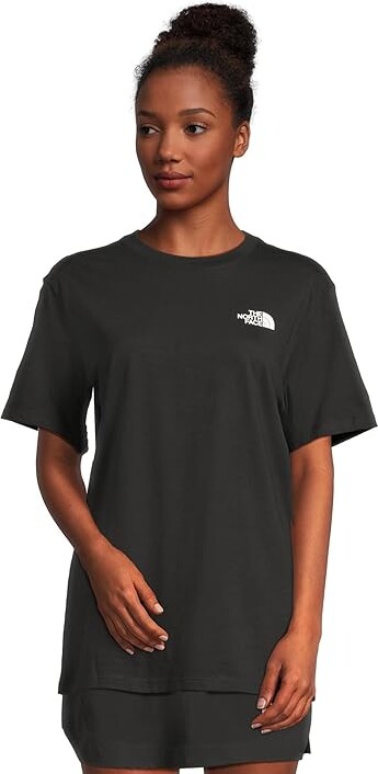 The North Face Evolution Box NSE Short Sleeve T-Shirts Women's Short Sleeve Pullover TNF Black/TNF White : LG, Cotton