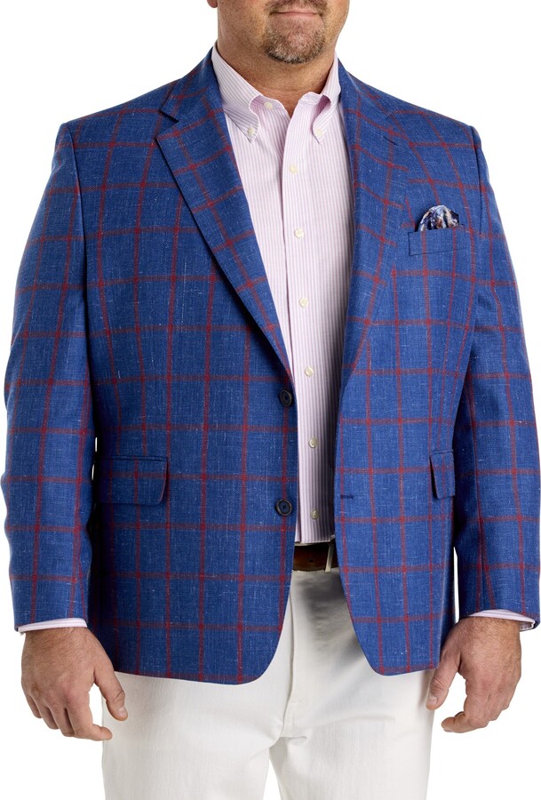 Tallia Big & Tall Windowpane Sport Coat