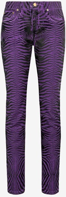 Roberto Cavalli Zebra Pattern Slim Jeans