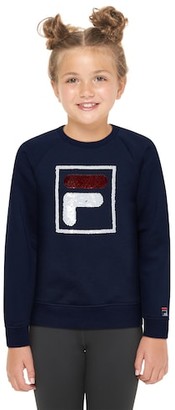 Fila Sequin Crewneck Sweater - Navy Blue / Gold - ShopStyle