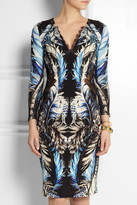 Thumbnail for your product : Roberto Cavalli Lace-paneled printed stretch-jersey dress