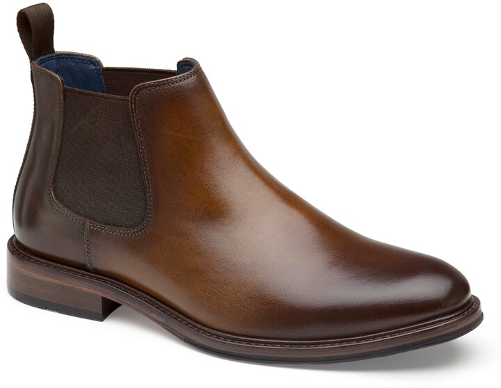 209836 PFBT40 Men's Shoes Size 8.5 M Brown Leather Ankle Boots  Johnston Murphy 