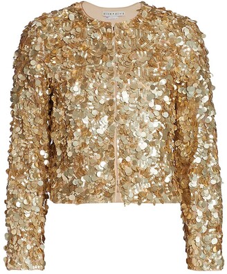 gold sequin jacket womens