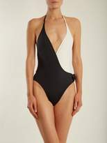 Thumbnail for your product : Solid & Striped The Matilde Halterneck Swimsuit - Womens - Black Cream
