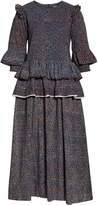 Thumbnail for your product : story. Mfg. Tulsi Ajrakh Floral Block Print Ruffle Midi Dress