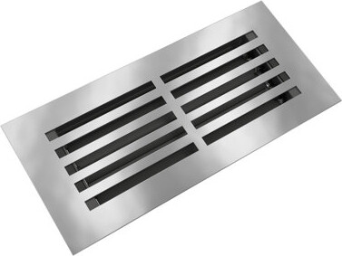 Reggio Register 4X10 Low-Profile Linear Split Design Floor Register, Steel Vent Cover for Home Floor with Rust-Proof Louver