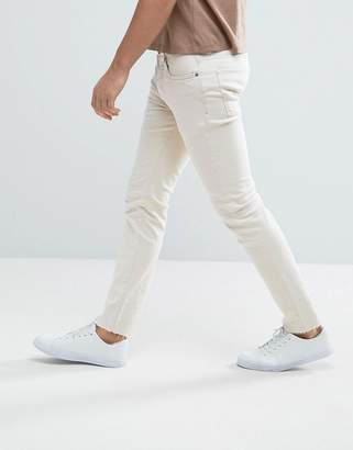 Selected Jeans in Skinny Fit with Raw Hem