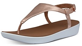 gold thong wedge sandals