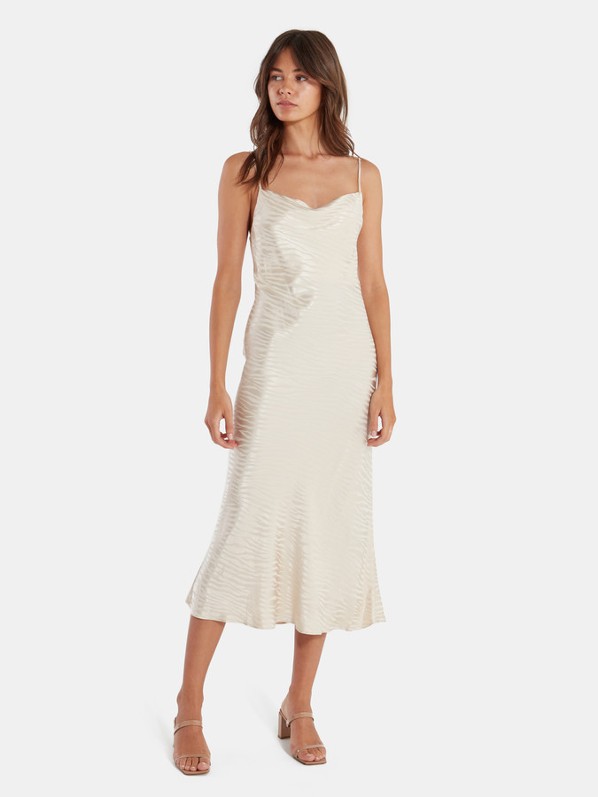 cowl midi slip dress