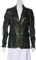 Thumbnail for your product : Gucci Leather Notch-Lapel Blazer