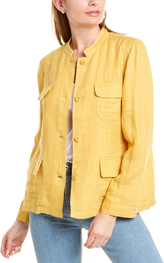 yellow linen jacket