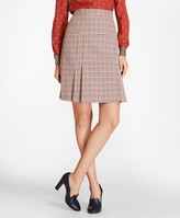 Thumbnail for your product : Brooks Brothers Petite Houndstooth-Checked Stretch-Wool Pleated Skirt